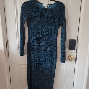 Bodycon dress with velvet detailing